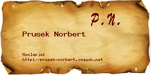Prusek Norbert névjegykártya